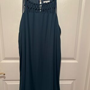 Maurices Teal Strapless Dress with Macramé Yoke